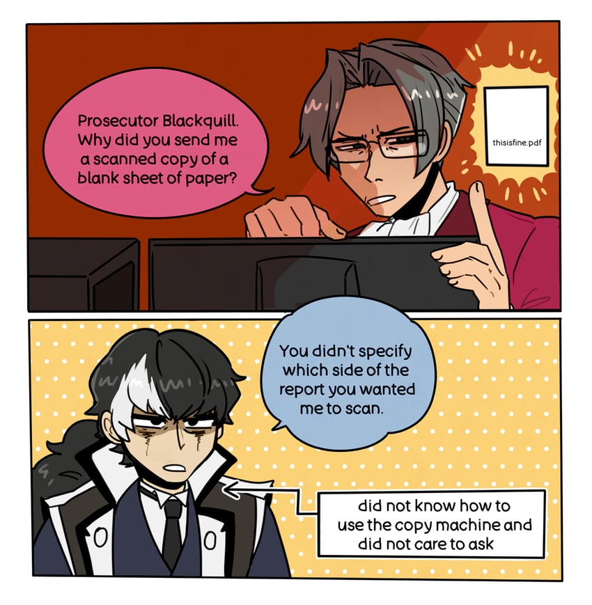 miles edgeworth and simon blackquill (ace attorney) drawn by ministarfruit