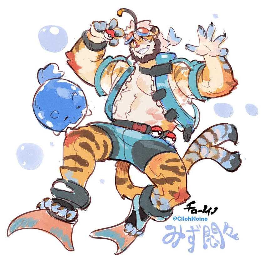 spheal and trad monmon (pokemon and 1 more) drawn by cilohnoino