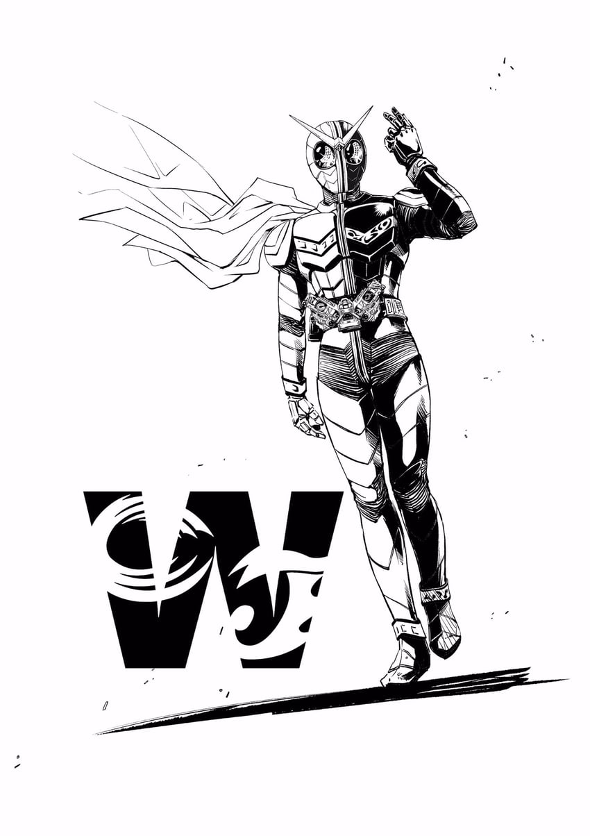 kamen rider double (kamen rider and 2 more) drawn by sato_masaki_(masayakofu)