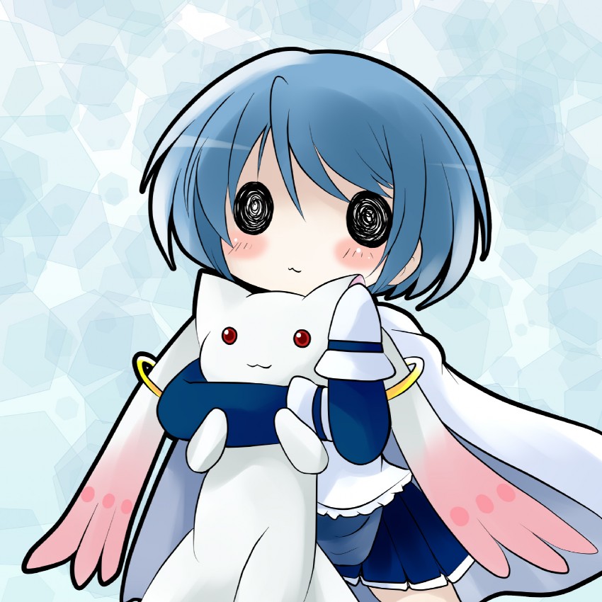 miki sayaka and kyubey (mahou shoujo madoka magica) drawn by yume_shokunin