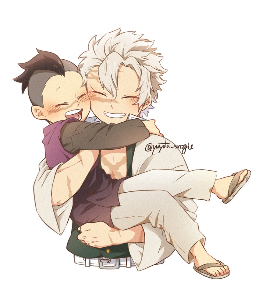 shinazugawa sanemi and shinazugawa genya (kimetsu no yaiba) drawn by yuutarou_cherry