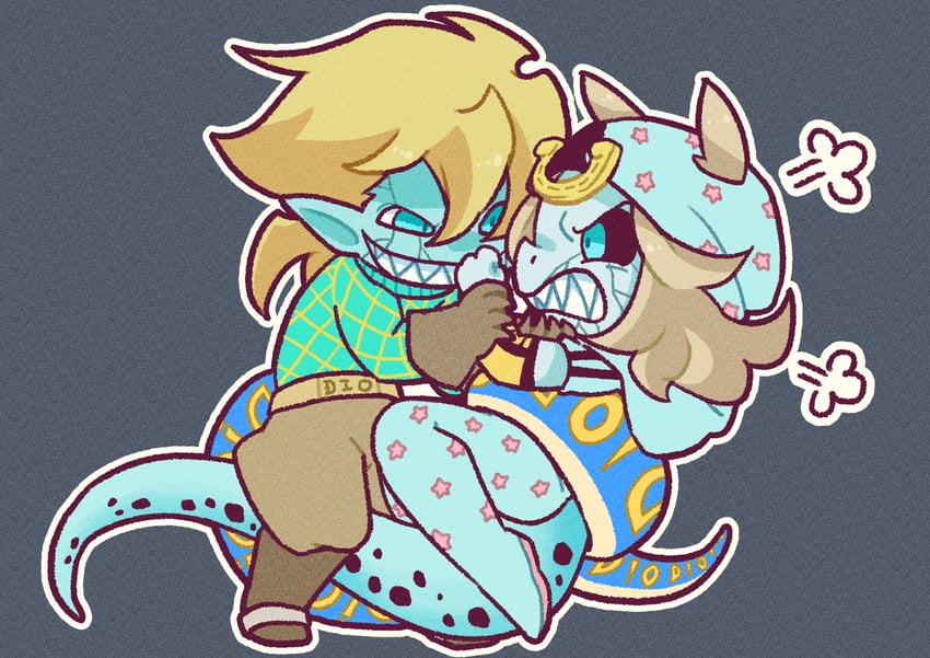 johnny joestar, diego brando, and scary monsters (jojo no kimyou na bouken and 1 more) drawn by m_a_a_m_8