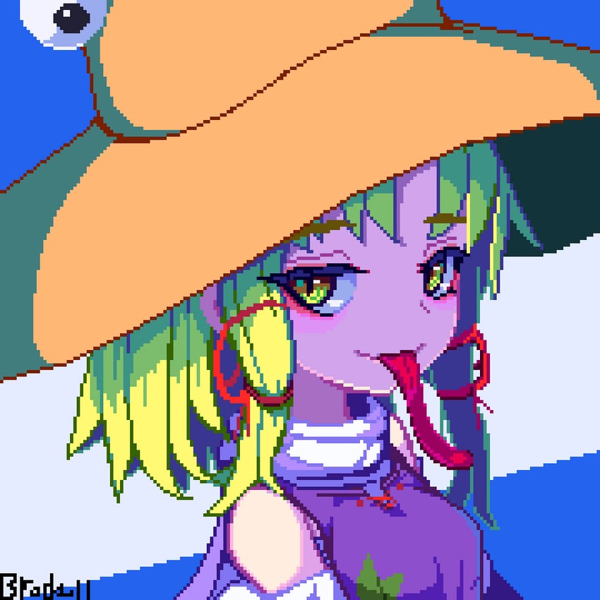 moriya suwako and pyonta (touhou) drawn by brodall_pixel