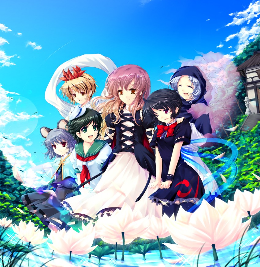 nazrin, hijiri byakuren, houjuu nue, toramaru shou, murasa minamitsu, and 2 more (touhou and 1 more) drawn by cetera