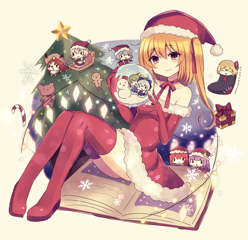 remilia scarlet, flandre scarlet, izayoi sakuya, cirno, patchouli knowledge, and 4 more (touhou and 1 more) drawn by subaru_(subachoco)