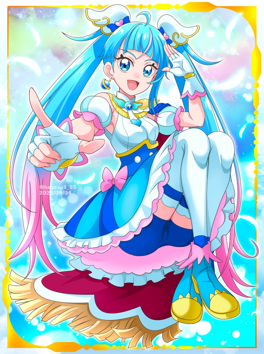 sora harewataru and cure sky (precure and 1 more) drawn by