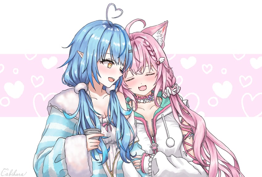 yukihana lamy and hakui koyori (hololive) drawn by lua_(tsurezure_naru_mama_ni)