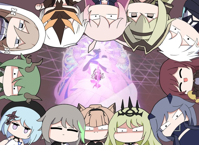 fu hua, elysia, yae sakura, mobius, aponia, and 8 more (honkai and 1 more) drawn by marin_liekuriva