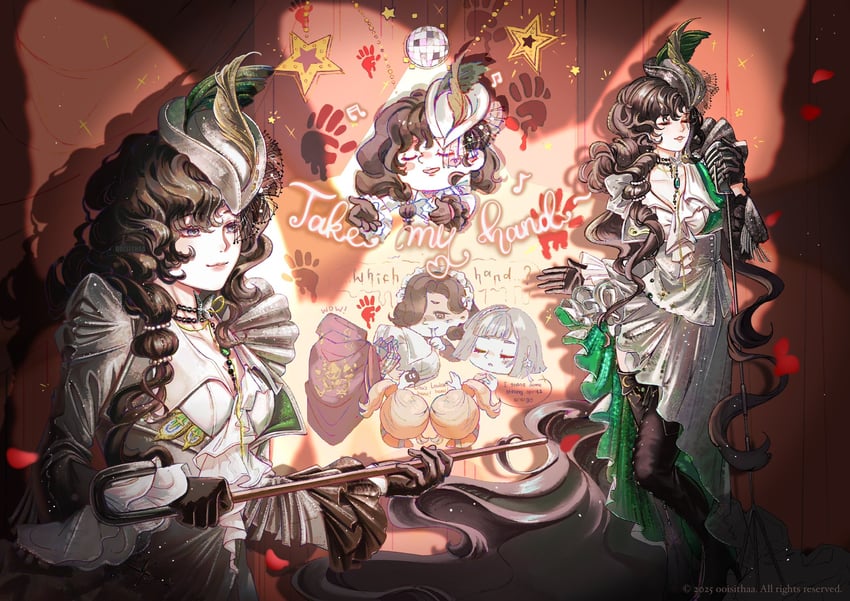 tuesday, mercuria, isolde, a knight, and twins sleep (reverse:1999) drawn by syta
