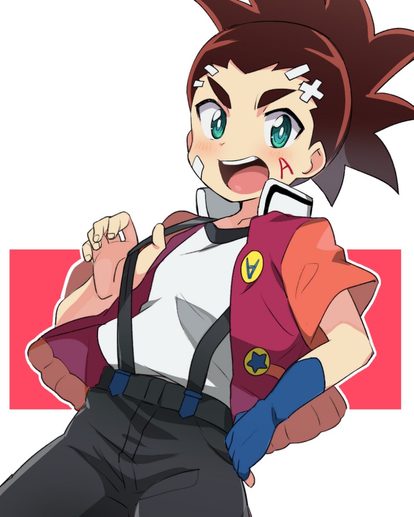 akaba aiga (beyblade and 1 more) drawn by chokutsuu_(menino)