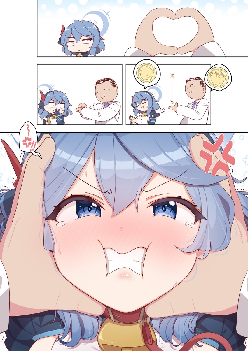 sensei, doodle sensei, ako, and peroro (blue archive) drawn by shiyoo