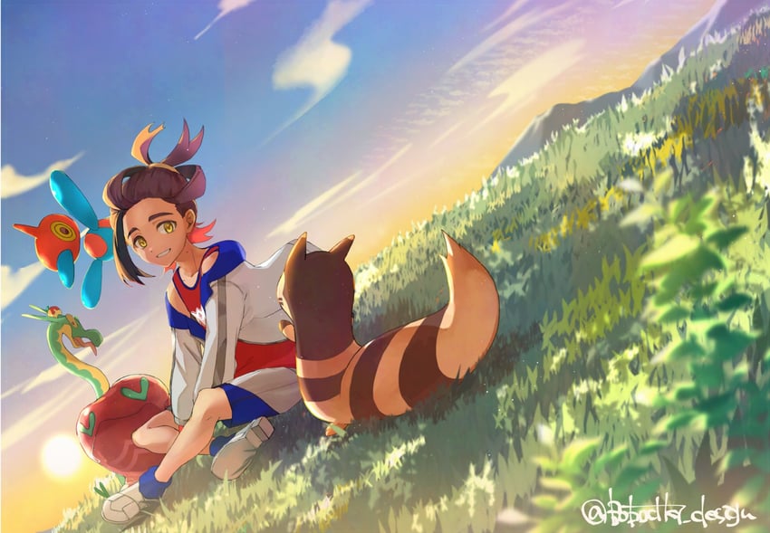 kieran, furret, porygon-z, and hydrapple (pokemon and 1 more) drawn by bobocha