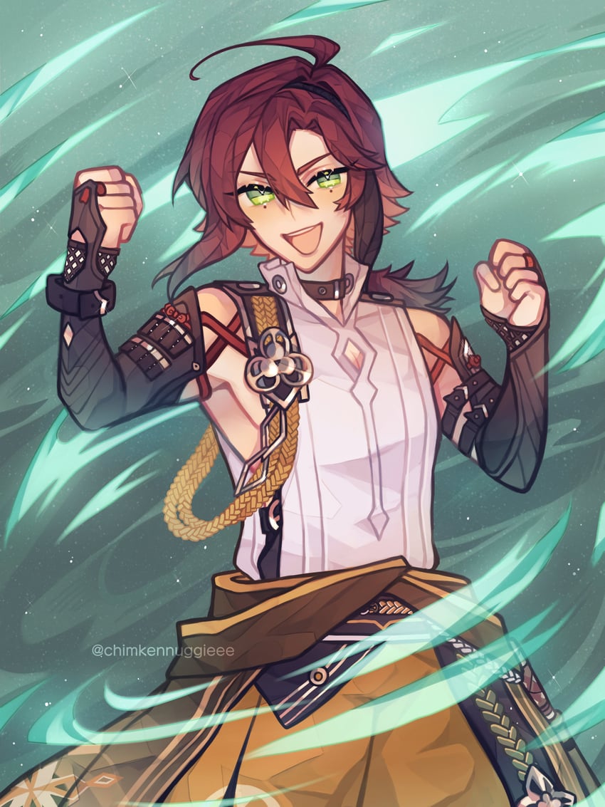 shikanoin heizou (genshin impact) drawn by chimkennuggieee