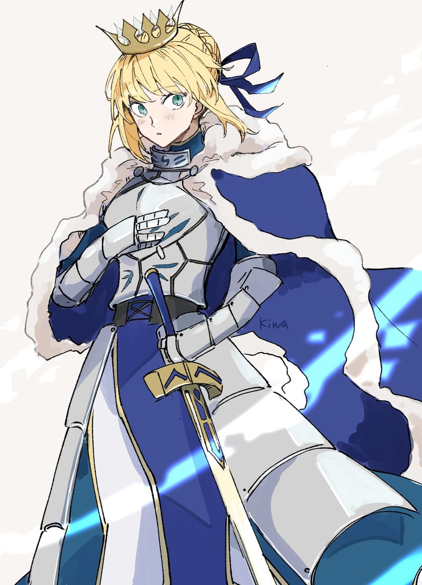 artoria pendragon and saber (fate and 2 more) drawn by ki_wa001