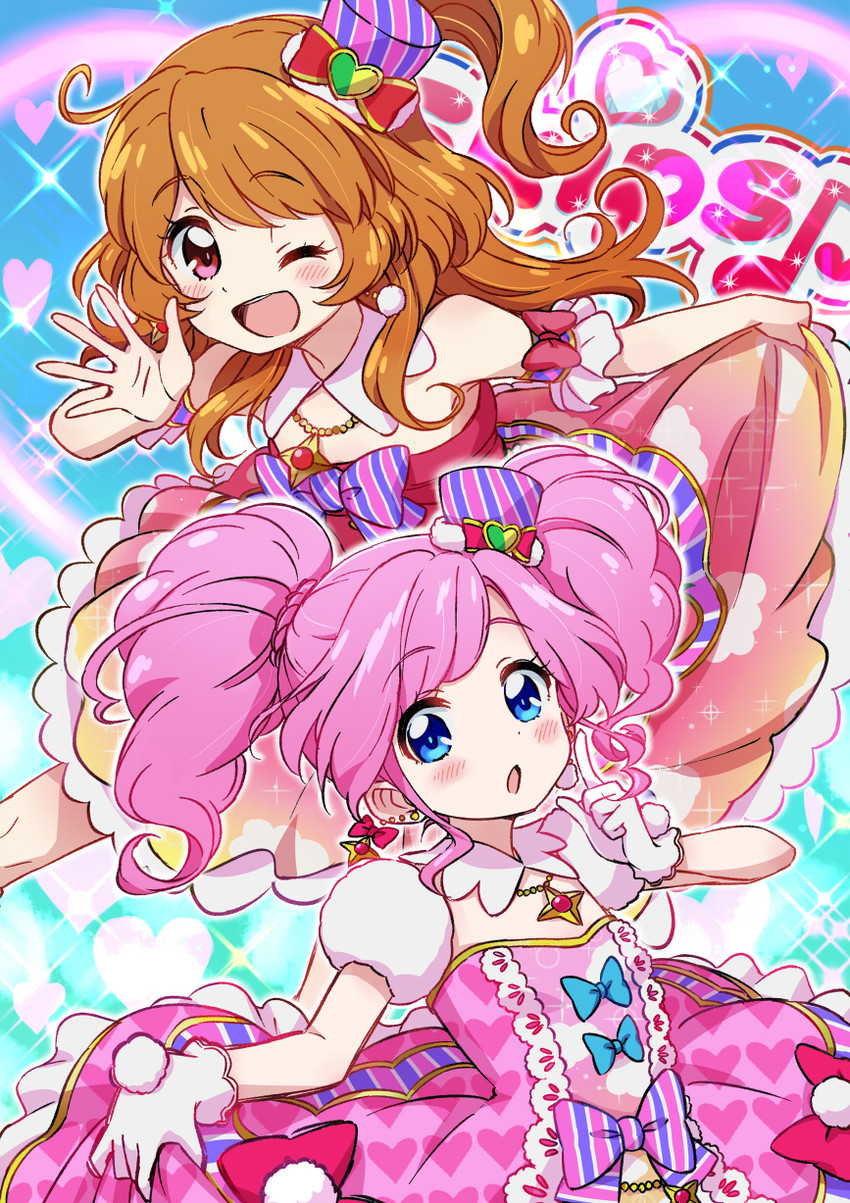 ozora akari and amahane madoka (aikatsu!) drawn by kingin