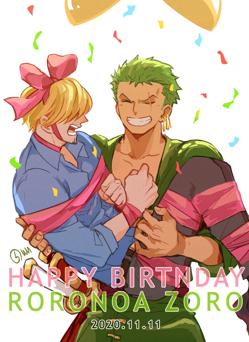 roronoa zoro and sanji (one piece) drawn by yuu_shishio