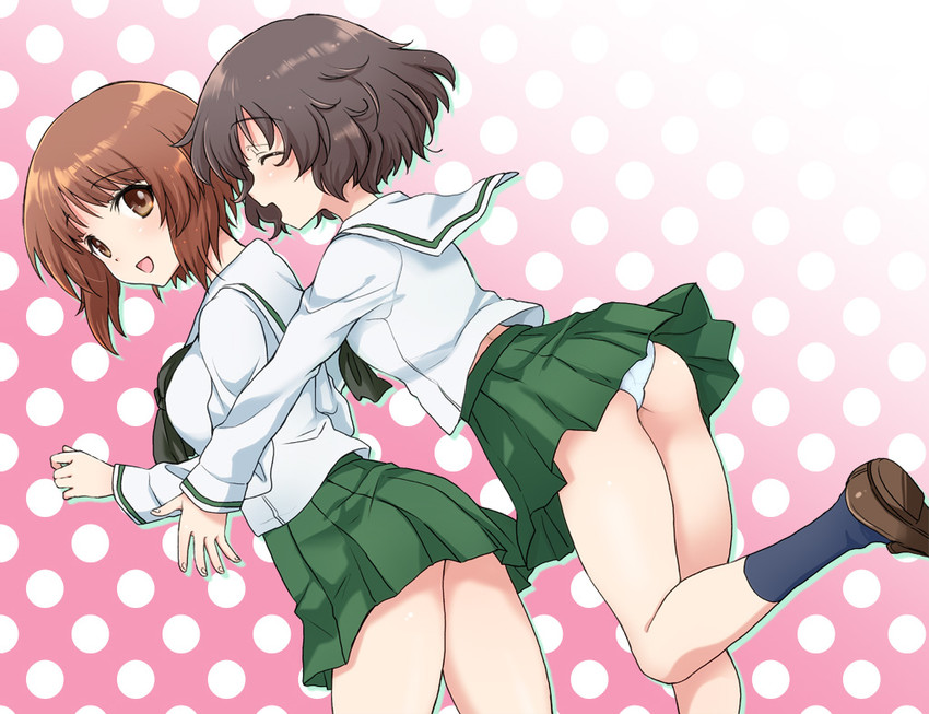 nishizumi miho and akiyama yukari (girls und panzer) drawn by plum_(arch)