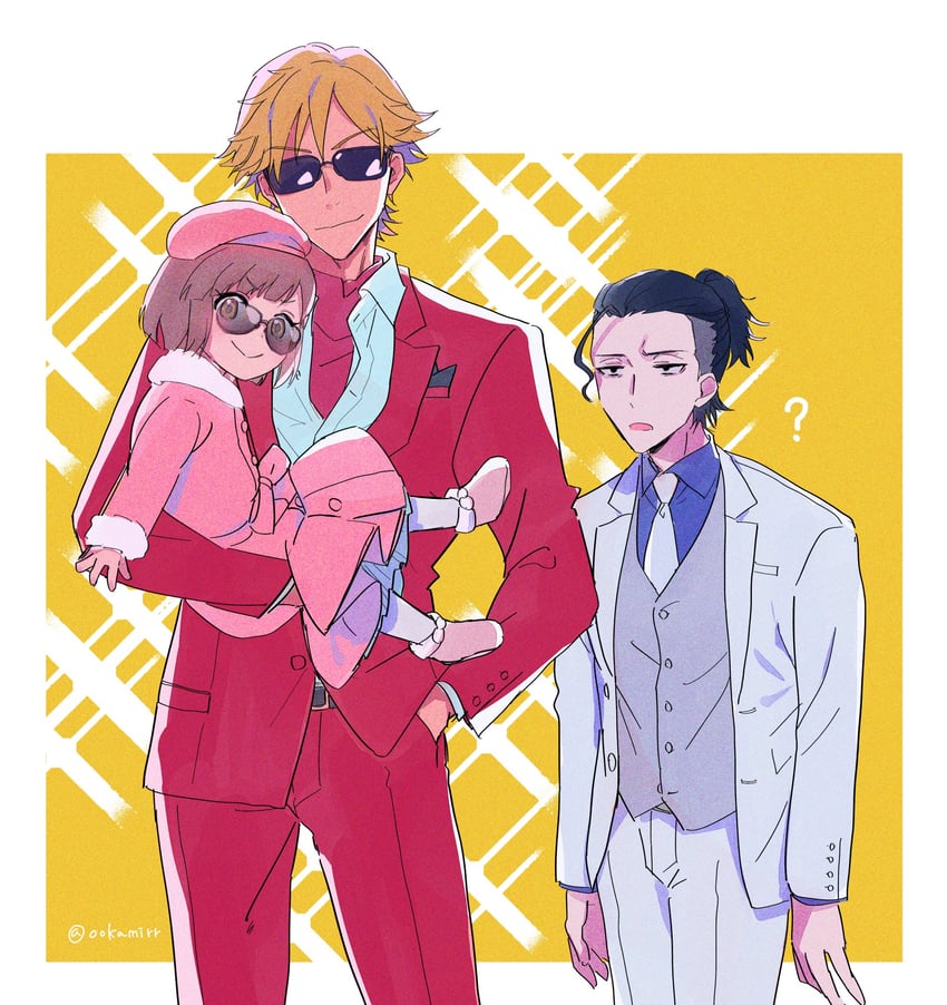suwa rei, kurusu kazuki, and unasaka miri (buddy daddies) drawn by ookamirr