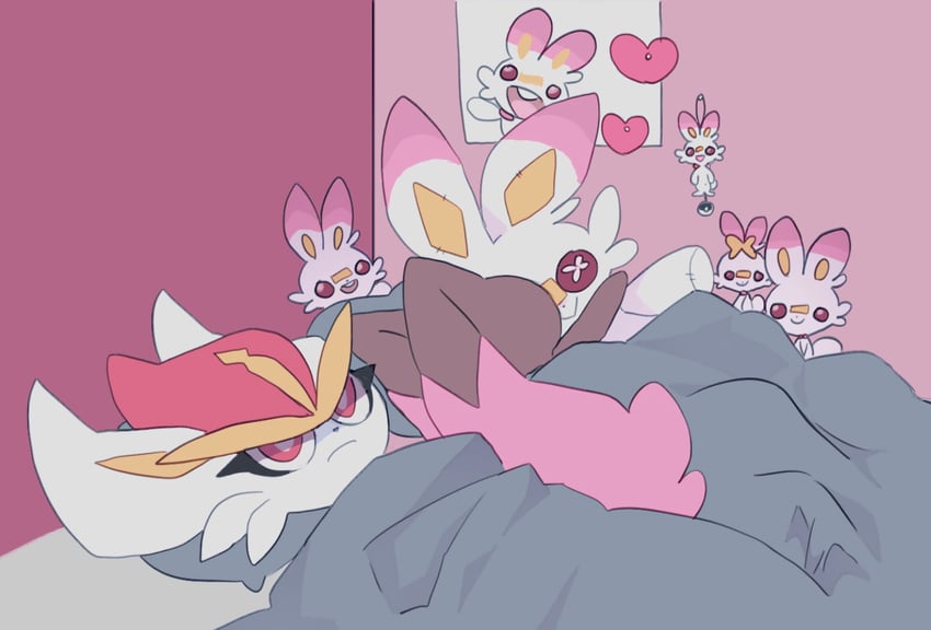 lopunny, scorbunny, and cinderace (pokemon) drawn by masayo_(skip)