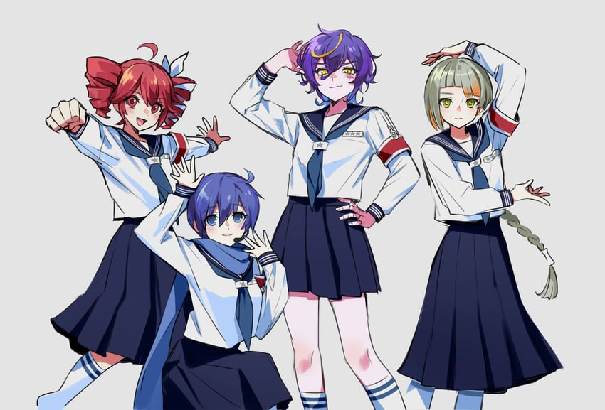 kasane teto, kaito, chis-a, kaiko, and kirune (vocaloid and 5 more) drawn by nikorupurumie