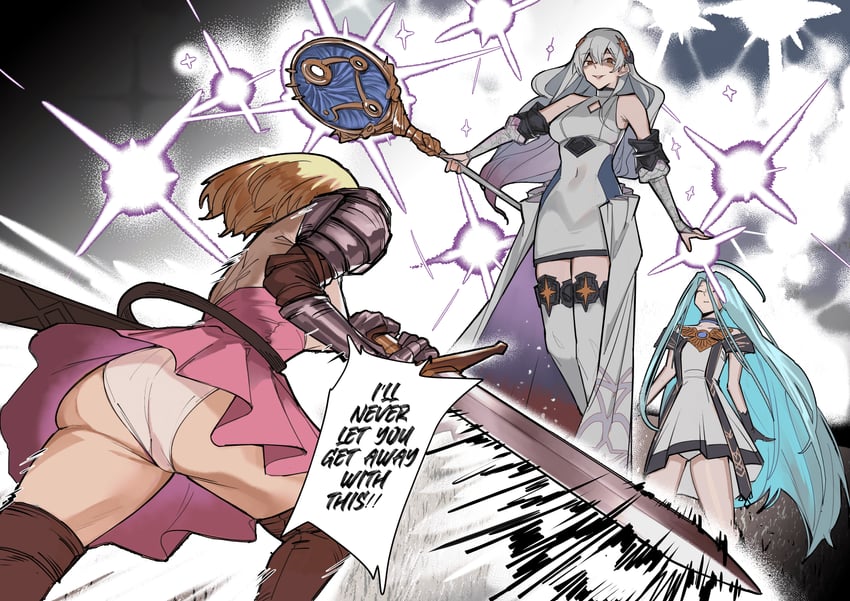 djeeta, lyria, and lilith (granblue fantasy and 1 more) drawn by oha_v