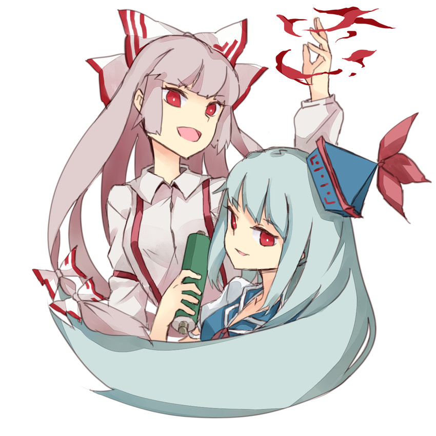 fujiwara no mokou and kamishirasawa keine (touhou) drawn by suminagashi