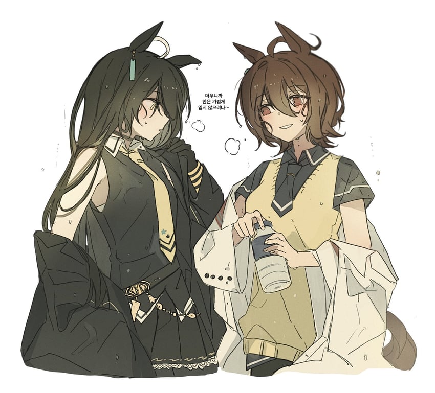 agnes tachyon and manhattan cafe (umamusume) drawn by seri_(vyrlw)