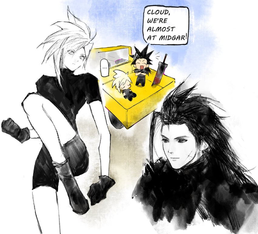 cloud strife and zack fair (final fantasy and 1 more) drawn by cloud_virtu