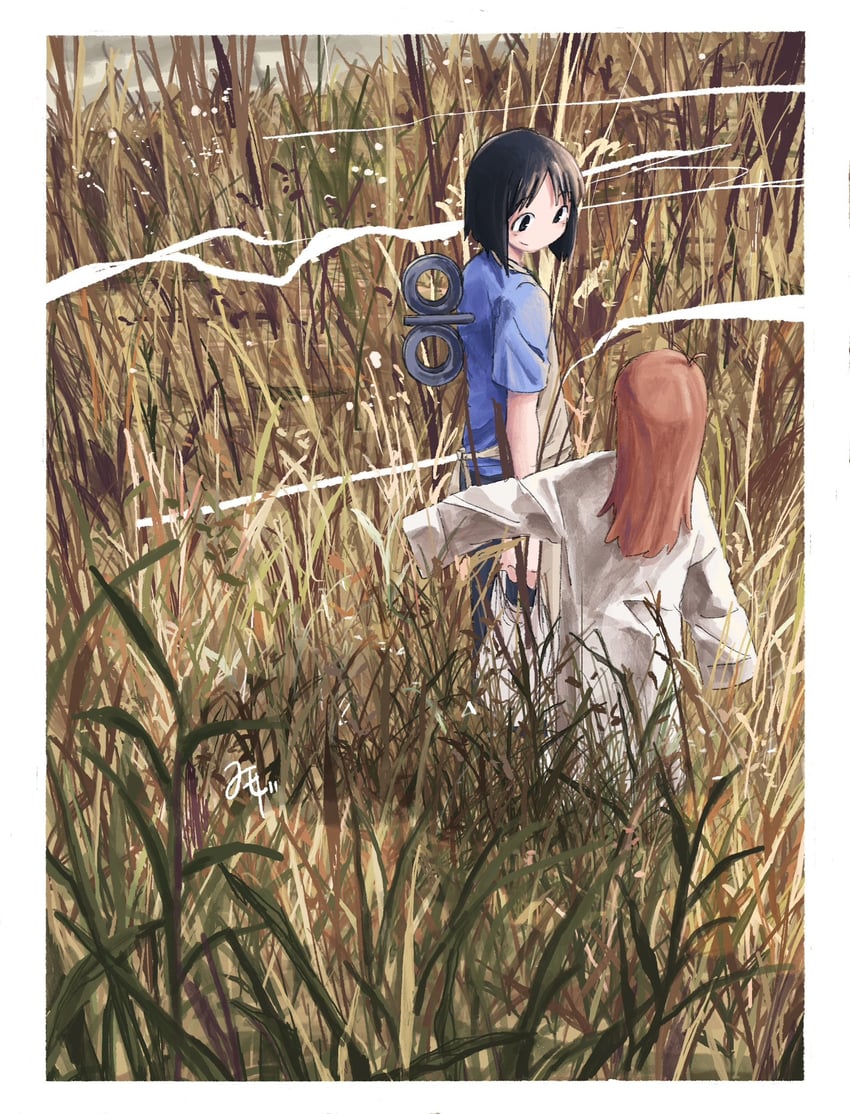 shinonome nano and professor shinonome (nichijou) drawn by yomogigi