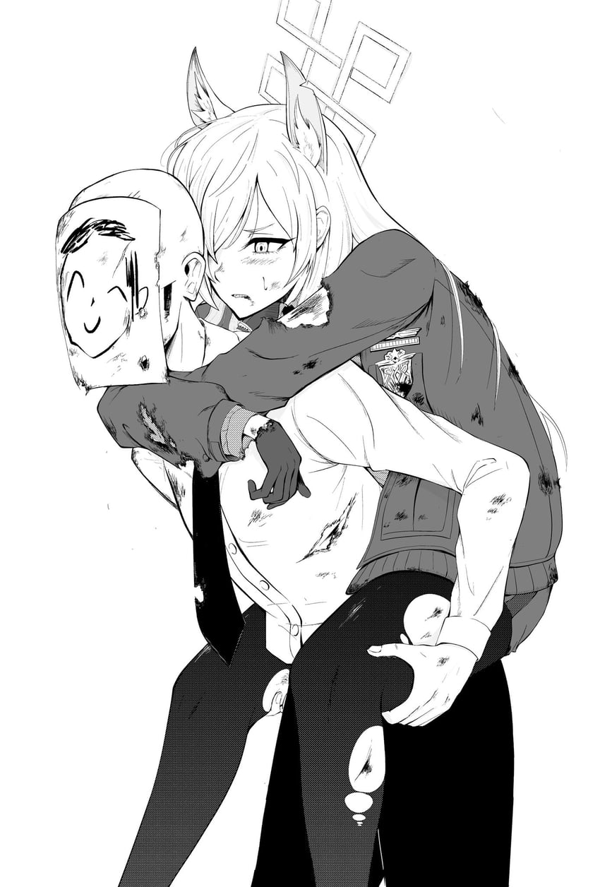 sensei, doodle sensei, and kanna (blue archive) drawn by jakobi