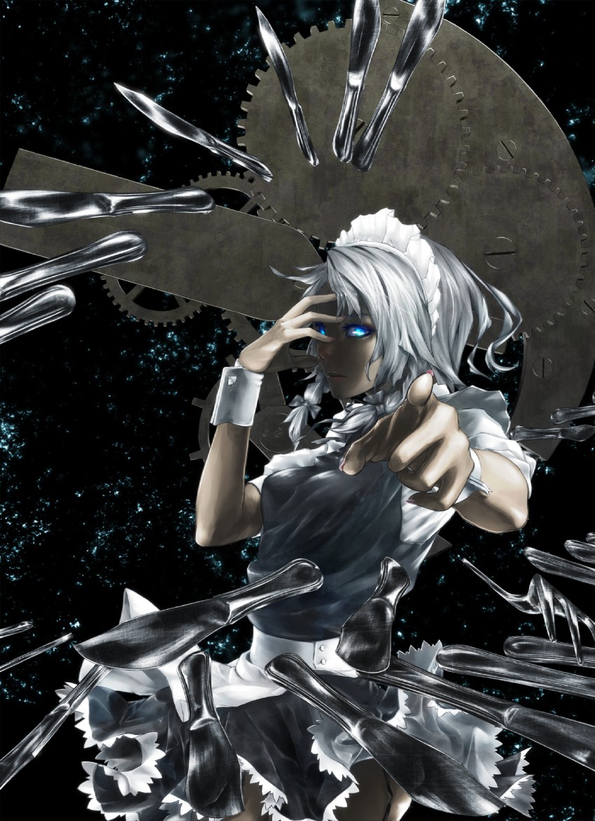 izayoi sakuya (touhou and 1 more) drawn by bk1964