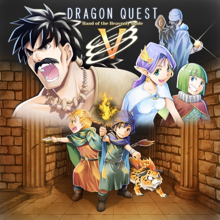 slime, bianca, hero, borongo, henry, and 2 more (dragon quest and 1 more) drawn by kazayama_hien