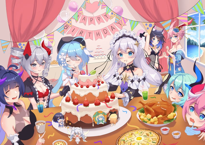 kiana kaslana, raiden mei, bronya zaychik, seele vollerei, theresa apocalypse, and 5 more (honkai and 3 more) drawn by evil_king