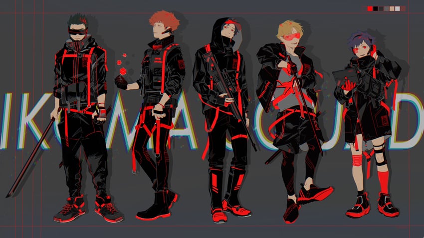 ikoma tatsuhito, oki kouji, mizukami satoshi, minamisawa kai, and hosoi maori (world trigger) drawn by mfgkowt