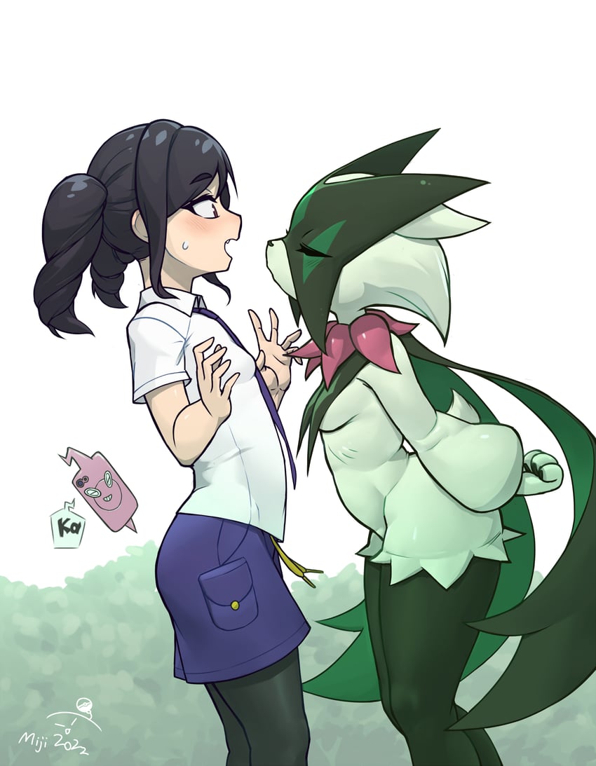 rotom, juliana, rotom phone, and meowscarada (pokemon and 1 more) drawn by miji_doujing_daile