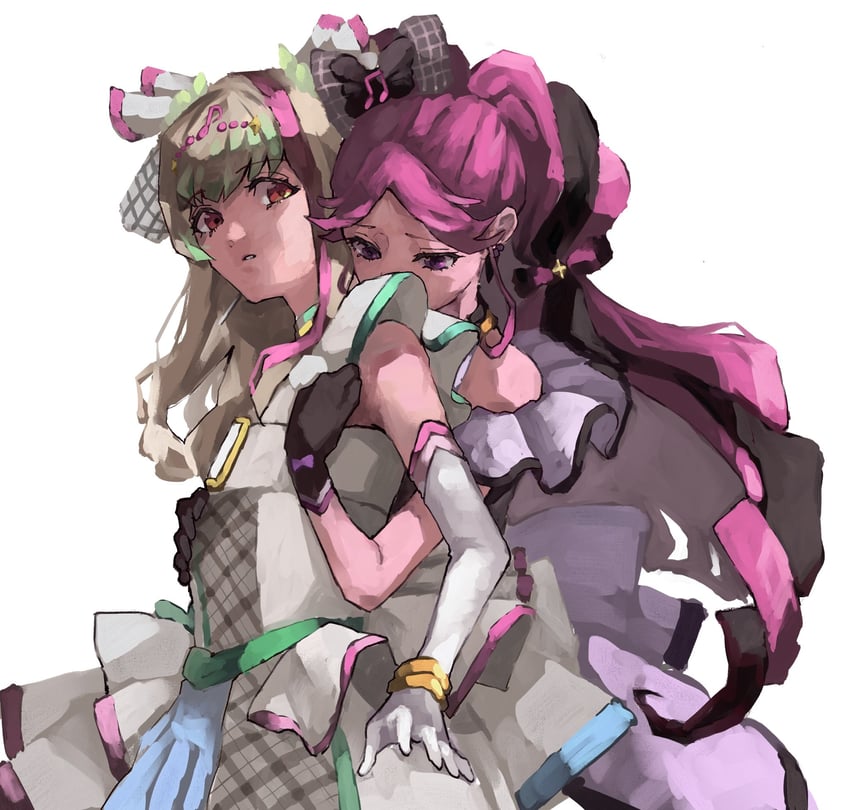 cure zukyuun, cure kiss, purirun, and meroron (precure and 1 more) drawn by omochi_011011