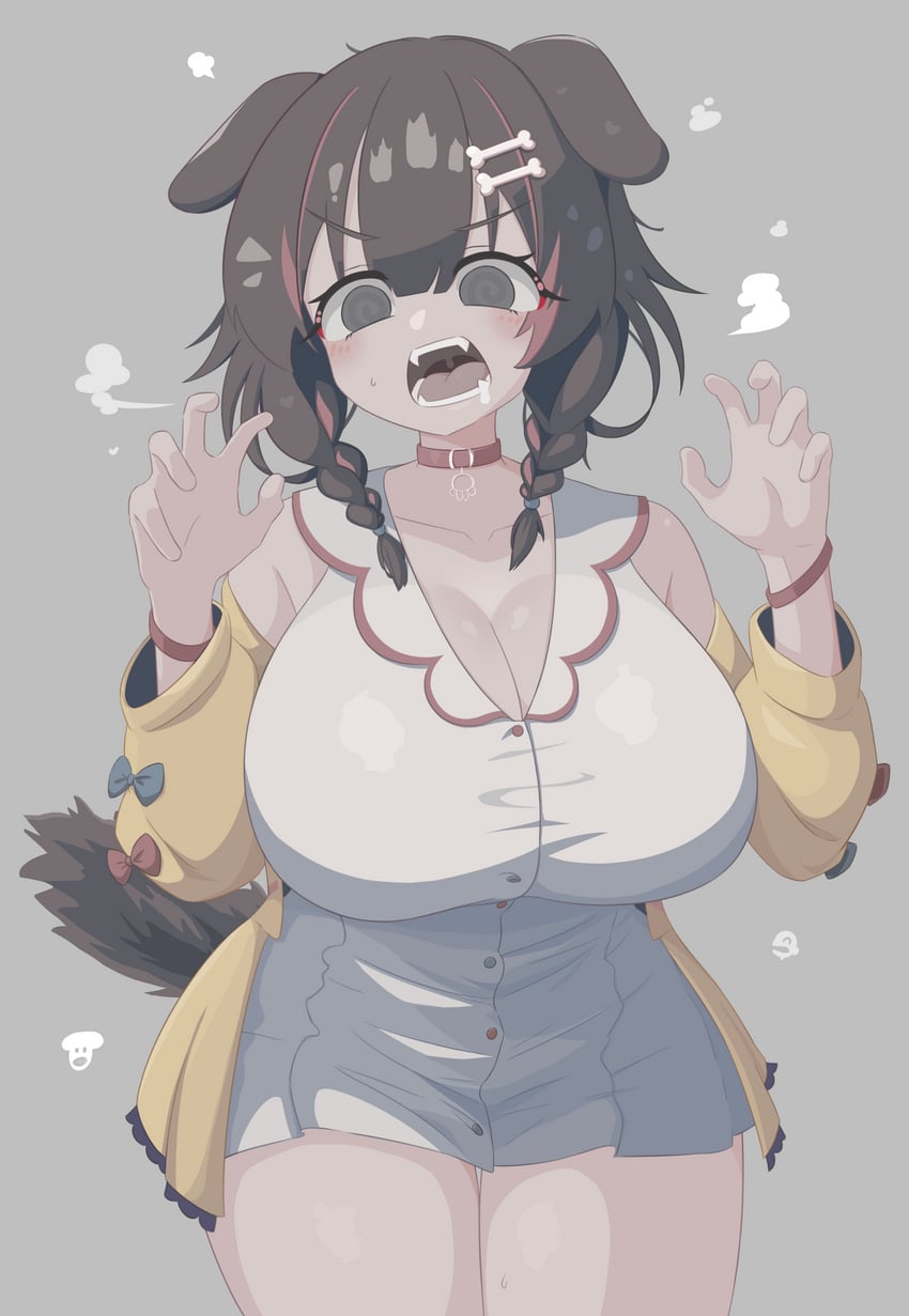 inugami korone, listener, and hoso-inu (hololive) drawn by gabai