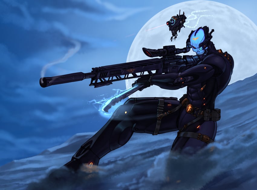 skullhacker, vindicare assassin, and sam (warhammer 40k and 3 more) drawn by arcmimus