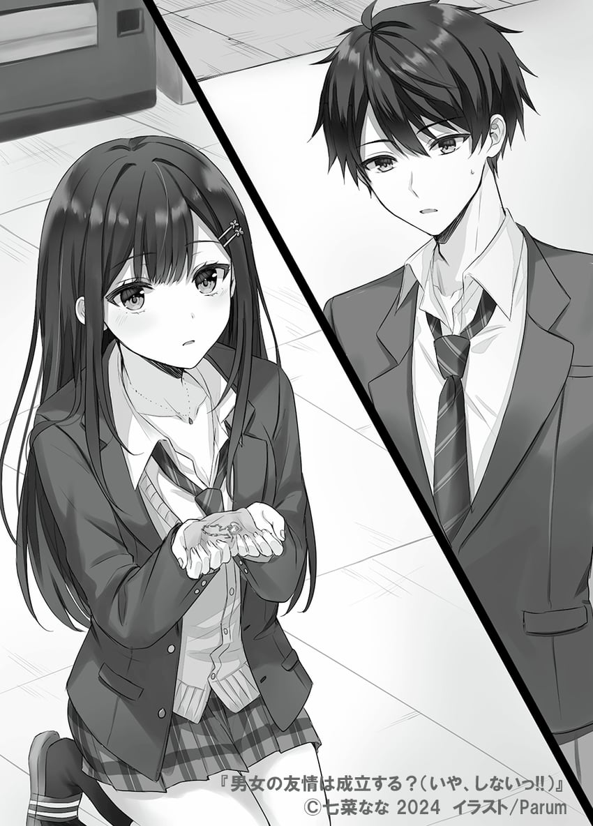 enomoto rion and natsume yuu (danjo no yuujou wa seiritsu suru?) drawn by parum39