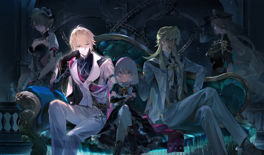 theresa apocalypse, rita rossweisse, durandal, otto apocalypse, and void archives (honkai and 1 more) drawn by ste7619