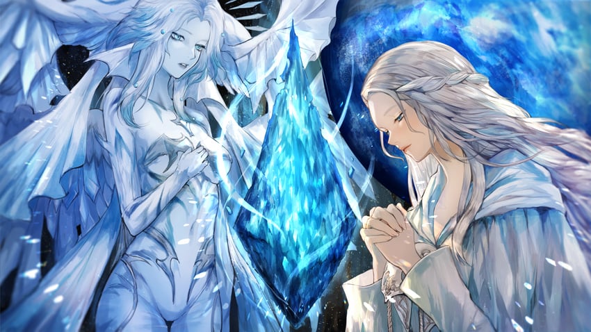 venat and hydaelyn (final fantasy and 1 more) drawn by maho_moco