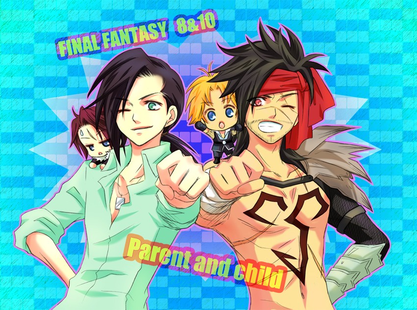 squall leonhart, tidus, laguna loire, and jecht (final fantasy and 2 more) drawn by 11118888s