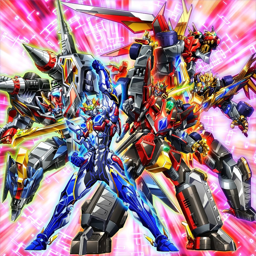 gridman, dynazenon, gridknight, gridman universe fighter, kaiser gridknight, and 4 more (gridman universe and 3 more) drawn by mutaguchi_hiroki