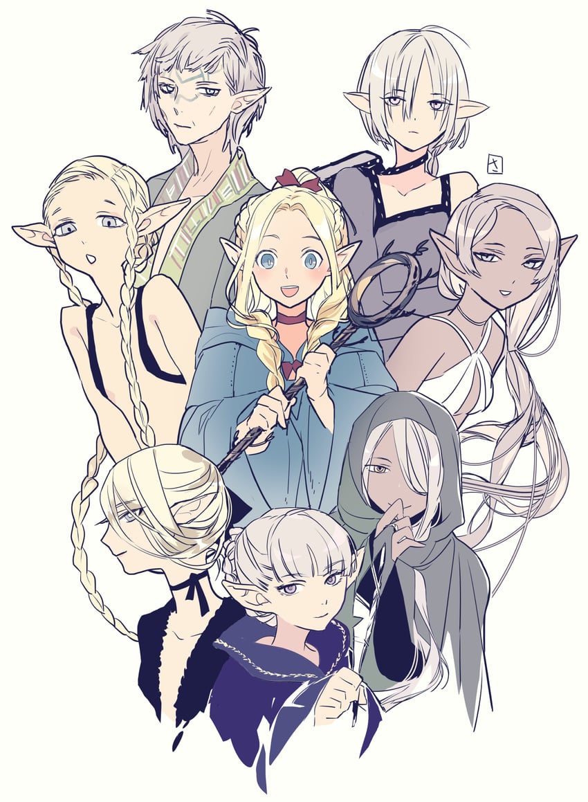 marcille donato and marcille's mother (dungeon meshi) drawn by mikura0614