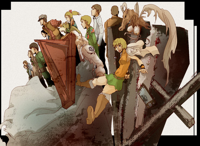 pyramid head, heather mason, james sunderland, baphomet, henry townshend, and 2 more (silent hill and 6 more) drawn by nacht-und-nebel