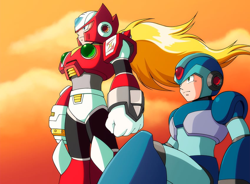 zero and x (mega man and 2 more) drawn by diegodoodles