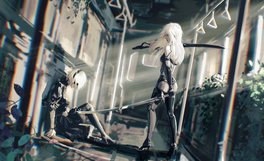 2b and a2 (nier and 1 more) drawn by yautja