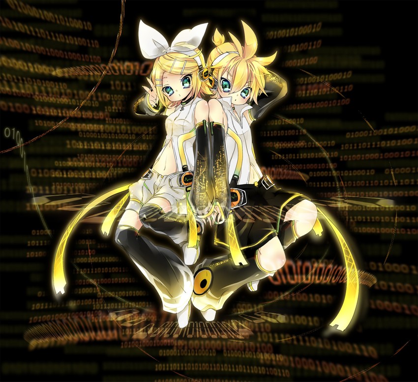 kagamine rin and kagamine len (vocaloid) drawn by touyama_soboro
