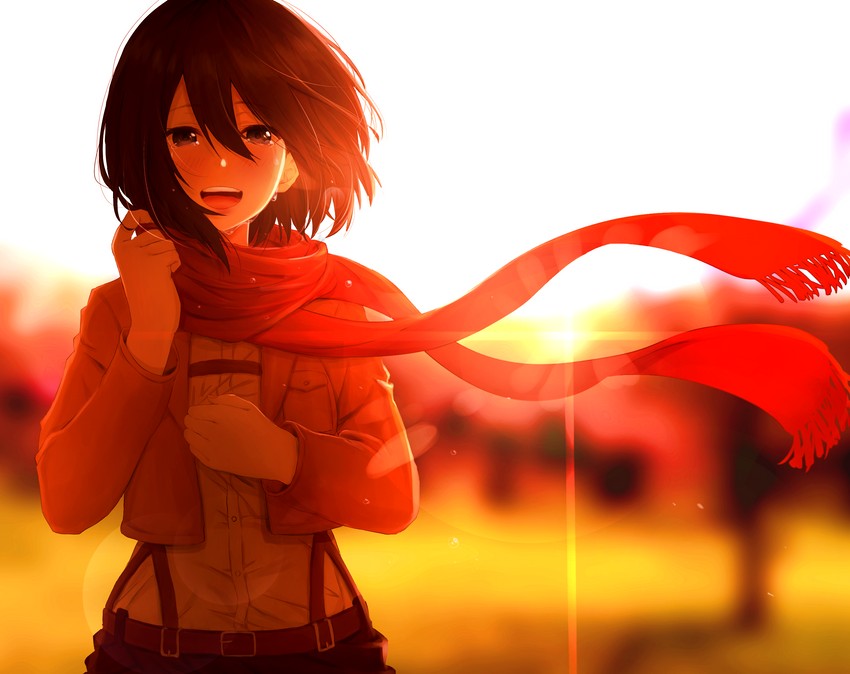 mikasa ackerman (shingeki no kyojin) drawn by haru_(re_ilust)