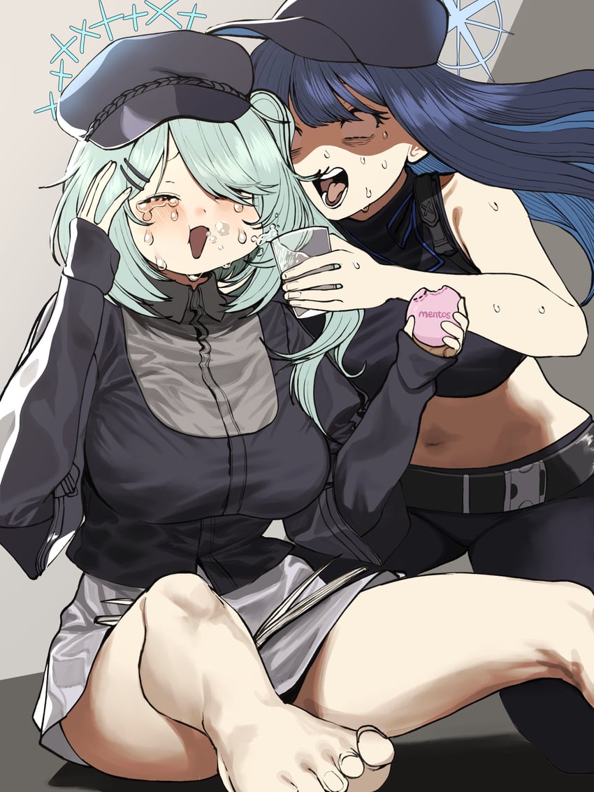 saori and hiyori (blue archive) drawn by chroong
